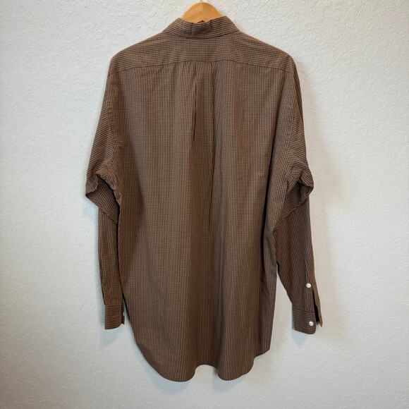 Men's Ralph Lauren Brown Check Long Sleeve Button Down Size L - Picture 5 of 6
